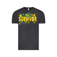 Vintage Black I am a survivor yellow ribbon Vintage Tee - NancyCooperArtShop