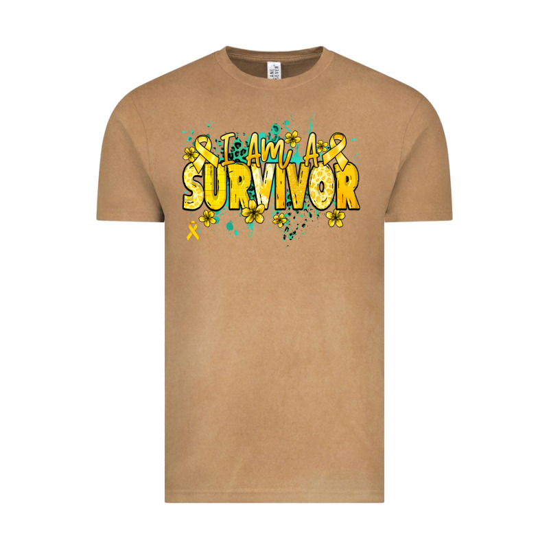I Am A Survivor Yellow Ribbon Vintage Tee by NancyCooperArtShop | Teevron