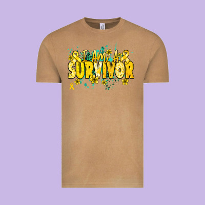 I Am A Survivor Yellow Ribbon Vintage Tee Designed By Nancycooperartshop