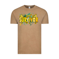 Vintage Coffee I am a survivor yellow ribbon Vintage Tee - NancyCooperArtShop