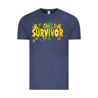 Vintage Denim I am a survivor yellow ribbon Vintage Tee - NancyCooperArtShop