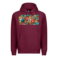 Burgundy american  football with turquoise license plate Premium Hoodie - BundleAndBundleShop