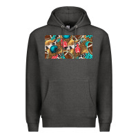Charcoal Heather american  football with turquoise license plate Premium Hoodie - BundleAndBundleShop