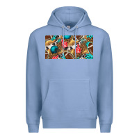 Colony Blue american  football with turquoise license plate Premium Hoodie - BundleAndBundleShop