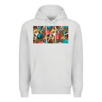 Dove Grey american  football with turquoise license plate Premium Hoodie - BundleAndBundleShop