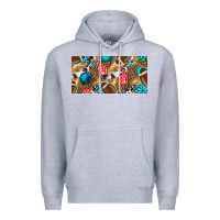 Heather Grey american  football with turquoise license plate Premium Hoodie - BundleAndBundleShop
