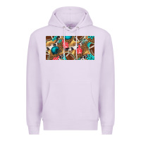 Lilac american  football with turquoise license plate Premium Hoodie - BundleAndBundleShop