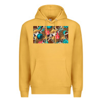 Mustard american  football with turquoise license plate Premium Hoodie - BundleAndBundleShop