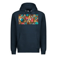 Navy american  football with turquoise license plate Premium Hoodie - BundleAndBundleShop