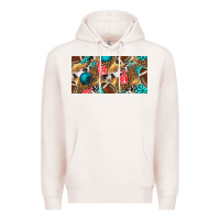 Pale Pink american  football with turquoise license plate Premium Hoodie - BundleAndBundleShop