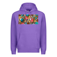 Purple american  football with turquoise license plate Premium Hoodie - BundleAndBundleShop