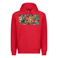 Red american  football with turquoise license plate Premium Hoodie - BundleAndBundleShop