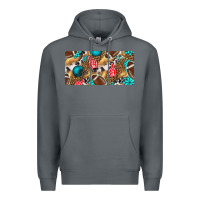 Rock american  football with turquoise license plate Premium Hoodie - BundleAndBundleShop