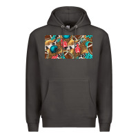 Smoke american  football with turquoise license plate Premium Hoodie - BundleAndBundleShop