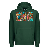 Sports Green american  football with turquoise license plate Premium Hoodie - BundleAndBundleShop