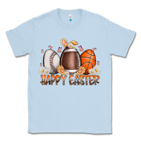 Dusty Blue happy easter day eggs Classic Tee - RacoonDesign
