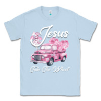 Dusty Blue Leopard Floral Pink Car Jesus Take The Wheel Classic Tee - Bettercallsaul