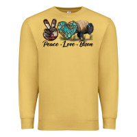 Antique Gold Peace lLve Bison Premium Sweatshirt - LillyAllenDesigns