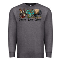 Charcoal Heather Peace lLve Bison Premium Sweatshirt - LillyAllenDesigns