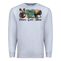 Heather Grey Peace lLve Bison Premium Sweatshirt - LillyAllenDesigns