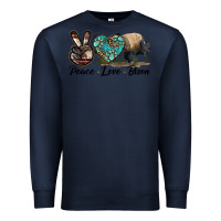 Navy Peace lLve Bison Premium Sweatshirt - LillyAllenDesigns