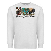 Oatmeal Heather Peace lLve Bison Premium Sweatshirt - LillyAllenDesigns