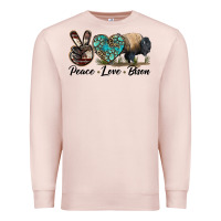 Pale Pink Peace lLve Bison Premium Sweatshirt - LillyAllenDesigns