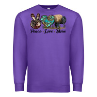 Purple Peace lLve Bison Premium Sweatshirt - LillyAllenDesigns
