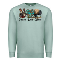Seafoam Peace lLve Bison Premium Sweatshirt - LillyAllenDesigns