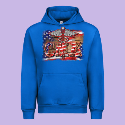 Patriotic Nurse Certified Medical Assistant Medilcal Symbol Background Urban Hoodie Designed By Barkaloodesign