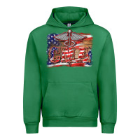 Emerald patriotic nurse certified medical assistant medilcal symbol background Urban Hoodie - BarkalooDesign