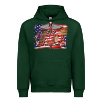 Forest Green patriotic nurse certified medical assistant medilcal symbol background Urban Hoodie - BarkalooDesign