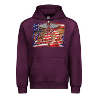 Mauve Wine patriotic nurse certified medical assistant medilcal symbol background Urban Hoodie - BarkalooDesign