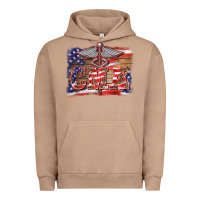 Pigment Burro patriotic nurse certified medical assistant medilcal symbol background Urban Hoodie - BarkalooDesign