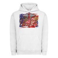 Pigment Lunar Rock patriotic nurse certified medical assistant medilcal symbol background Urban Hoodie - BarkalooDesign
