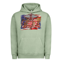 Pigment Oil Green patriotic nurse certified medical assistant medilcal symbol background Urban Hoodie - BarkalooDesign