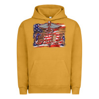Pigment Peanut Butter patriotic nurse certified medical assistant medilcal symbol background Urban Hoodie - BarkalooDesign