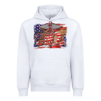 White patriotic nurse certified medical assistant medilcal symbol background Urban Hoodie - BarkalooDesign