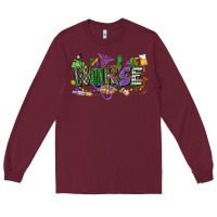 Burgundy nurse mardi gras Long Sleeve Tee - CowGirlArtShop