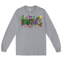 Heather Grey nurse mardi gras Long Sleeve Tee - CowGirlArtShop