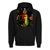 Black African Freedom Seamless Pattern Zipper Hoodie - BundleAndBundleShop