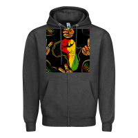 Charcoal Heather African Freedom Seamless Pattern Zipper Hoodie - BundleAndBundleShop
