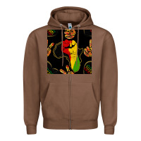 Chestnut African Freedom Seamless Pattern Zipper Hoodie - BundleAndBundleShop
