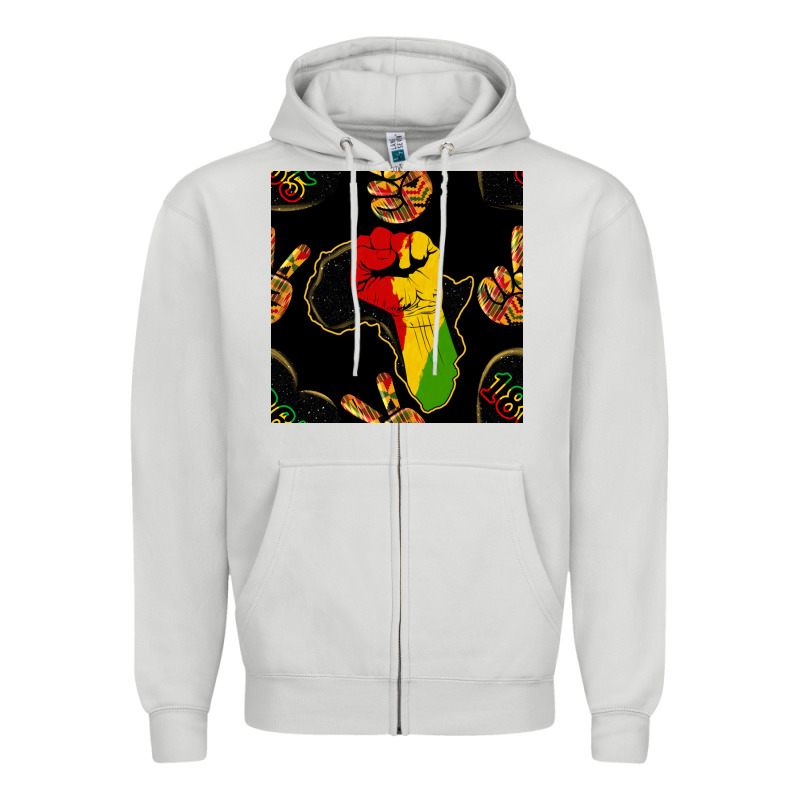 African Freedom Seamless Pattern Zipper Hoodie by BundleAndBundleShop | Teevron