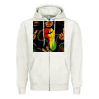Oatmeal Heather African Freedom Seamless Pattern Zipper Hoodie - BundleAndBundleShop
