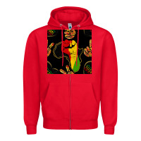 Red African Freedom Seamless Pattern Zipper Hoodie - BundleAndBundleShop