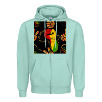 Seafoam African Freedom Seamless Pattern Zipper Hoodie - BundleAndBundleShop