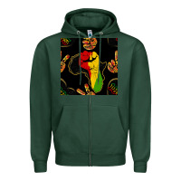 Sports Green African Freedom Seamless Pattern Zipper Hoodie - BundleAndBundleShop