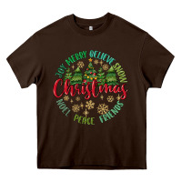 Chocolate Brown Christmas Vibes Heavy Core Tee - MaliasSmallBusiness