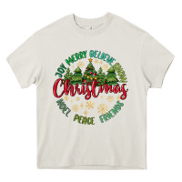 Cream Christmas Vibes Heavy Core Tee - MaliasSmallBusiness
